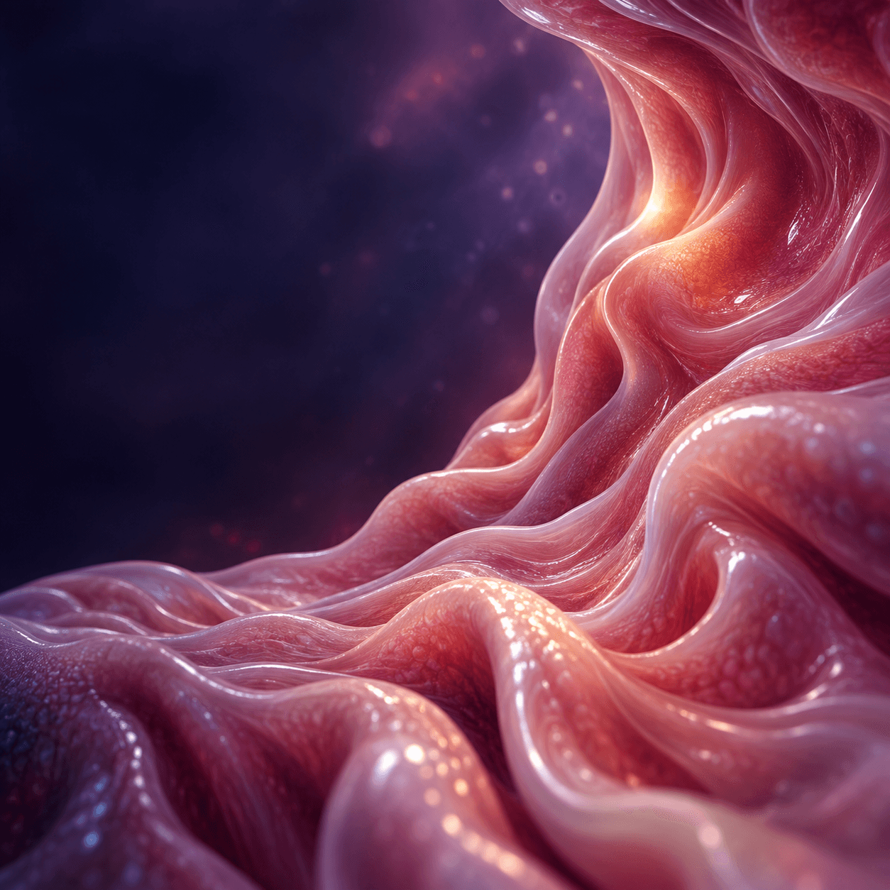 Abstract macro image inspired by translucent folds of the stomach lining